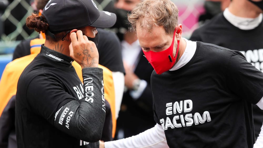 Sebastian Vettel zieht den Hut vor Lewis Hamilton.