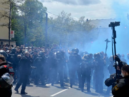 Polizei-Einsatz bei einem Spiel von 1860 München