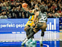 Justin Kier (Nr. 1 MHP Riesen Ludwigsburg) mit DeJour Reaves (Nr. 3 Basketball Loewen Braunschweig) und Chip Flanigan (Nr. 30 Basketball Loewen Braunschweig) GER, Basketball Loewen Braunschweig gegen MHP Riesen Ludwigsburg, Basketball, easyCredit BBL, Woche 3, Spielzeit 2026 27, 11.10.2026 GER, Basketball Loewen Braunschweig gegen MHP Riesen Ludwigsburg, Basketball, easyCredit BBL, Woche 3, Spielzeit 2026 27, 11.10.2026 Braunschweig *** Justin Kier 1, MHP Riesen Ludwigsburg, with DeJour Reaves 3, Basketball Löwen Braunschweig, and Chip Flanigan 30, Basketball Löwen Braunschweig, GER; Basketball Löwen Braunschweig vs. MHP Riesen Ludwigsburg, Basketball, easyCredit BBL, Week 3, 2026-27 season, October 11, 2026 GER, Basketball Löwen Braunschweig vs. MHP Riesen Ludwigsburg, Basketball, easyCredit BBL, Week 3, 2026-27 season, October 11, 2026, Braunschweig Copyright: xEibner-Pressefoto DanielxREINELTx EP_DRT