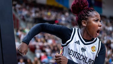 Basketball Ludwigsburg 15.08.2026 DBB Frauen Nationalmannschaft 2026 Testspiel Deutschland (GER) vs Spanien (ESP) Alexis Peterson-Smalls (Deutschland, No.01) Peterson *** Basketball Ludwigsburg, August 15, 2026; DBB Women s National Team 2026; Friendly Match: Germany (GER) vs. Spain (ESP); Alexis Peterson Smalls, Germany, No. 01 Peterson
