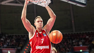 Johannes Voigtmann 7 (FC Bayern Basketball), Dunk, FC Bayern Basketball - BMA365 Bamberg Baskets, BBL, 1. Spieltag, 20.09.2026 Muenchen Bayern Deutschland *** Johannes Voigtmann 7 FC Bayern Basketball, Dunk, FC Bayern Basketball BMA365 Bamberg Baskets, BBL, Matchday 1, September 20, 2026, Munich, Bavaria, Germany Copyright: xkolbert-press UlrichxGamelx