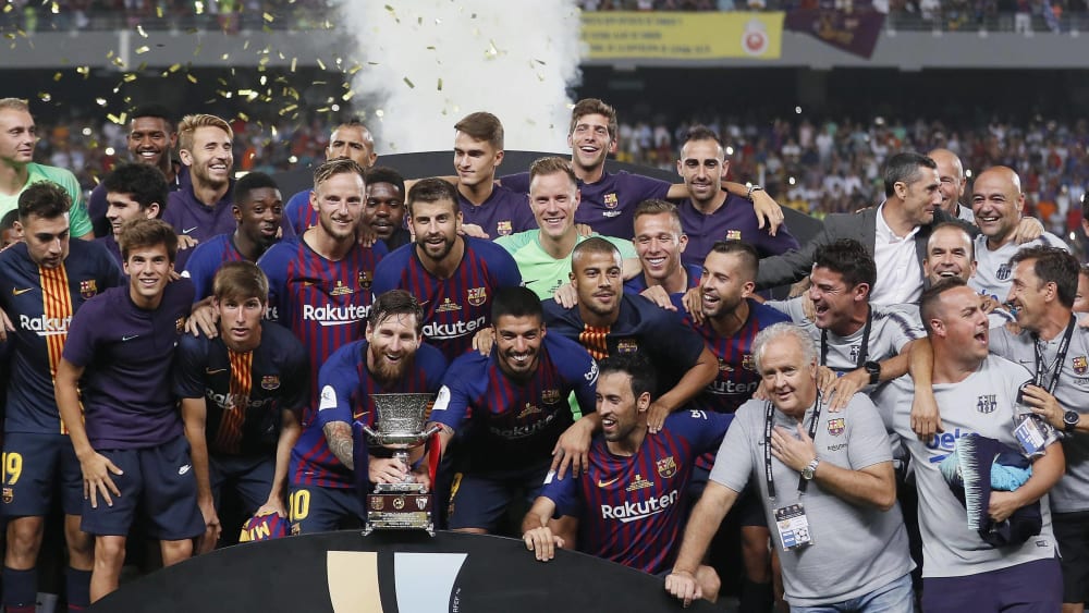 Titelverteidiger: Im August 2018 gewann der FC Barcelona die bislang letzte Austragung des Supercups.