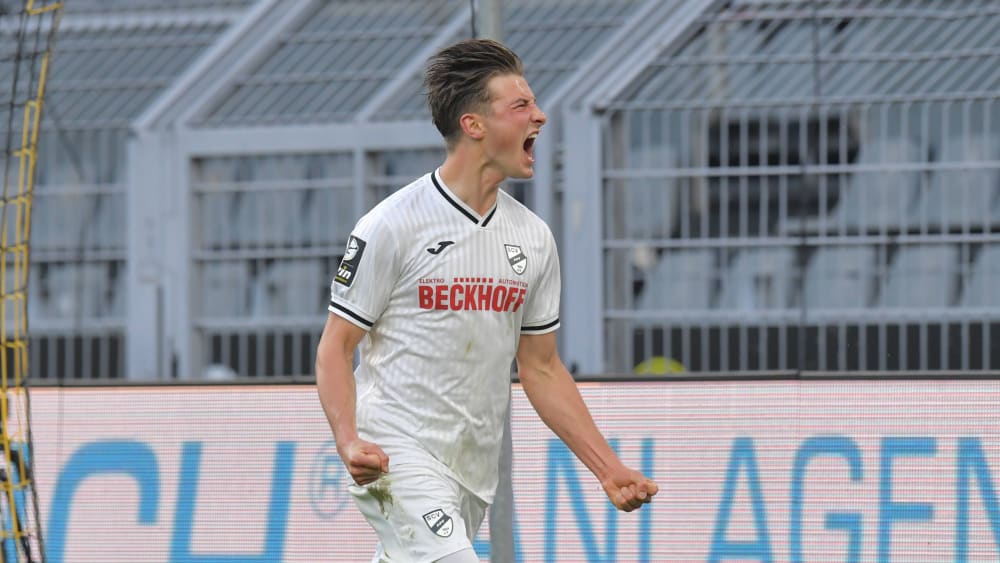 Lukas Petkov erzielte in Dortmund das Siegtor für den SC Verl.