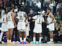 EuroLeague 2026, Paris Basketball vs Virtus Bologna, Basketball Virtus Bologna Head Coach Alex Mumbru talks with Virtus Bologna players during the EuroLeague 2026 match between Paris Basketball and Virtus Bologna at Adidas Arena on October 14, 2026 in Paris, France. Paris Adidas Arena France