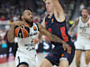 Carlik Jones (Partizan Belgrad, 01) mit Tobias Jensen (FC Bayern Basketball, 08), GER, FC Bayern Basketball vs. Partizan Mozzart Bet Belgrad, Basketball, Euroleague, 3. Spieltag, Saison 2026 2027, 02.10.2026, GER, FC Bayern Basketball vs. Partizan Mozzart Bet Belgrad, Basketball, Euroleague, 3. Spieltag, Saison 2026 2027, 02.10.2026 Muenchen *** Carlik Jones, Partizan Belgrade, 01; Tobias Jensen, FC Bayern Basketball, 08, GER, FC Bayern Basketball vs. Partizan Mozzart Bet Belgrade, Basketball, EuroLeague, Matchday 3, 2026-2027 Season, October 2, 2026, GER, FC Bayern Basketball vs. Partizan Mozzart Bet Belgrade, Basketball, EuroLeague, Matchday 3, 2026-2027 Season, October 2, 2026, Munich Copyright: xEibner-Pressefoto JennixMaulx EP_JML