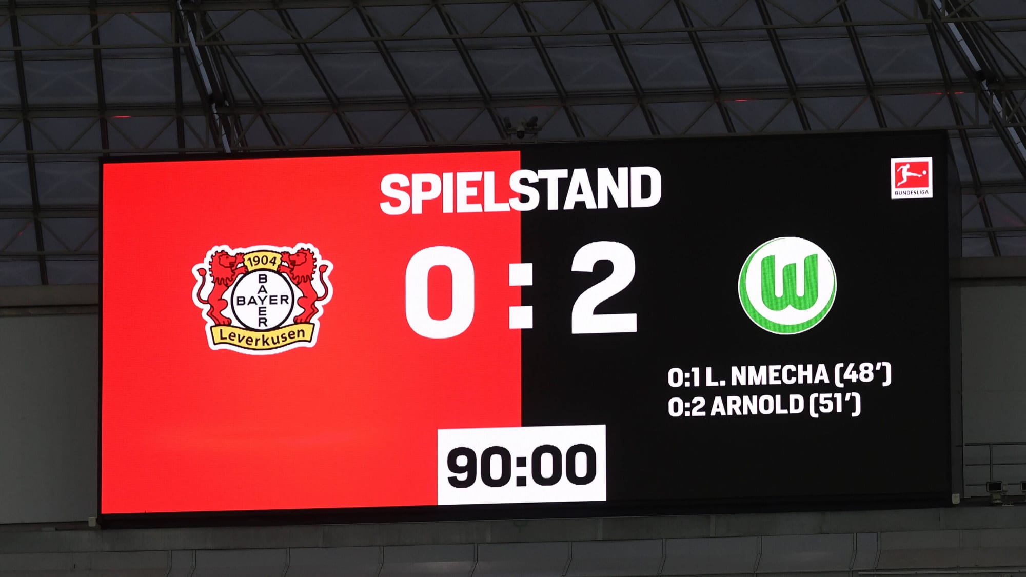 Hinspielergebnis zwischen Leverkusen und Wolfsburg