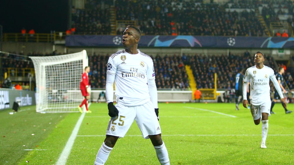 Vinicius bejubelt seinen Treffer zum 2:1 für Real Madrid