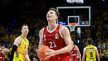 DEU, easyCredit BBL, ALBA vs. Bayern Muenchen, 17.06.2026, Uber-Arena, Berlin, DEU, easyCredit BBL, ALBA vs. Bayern Muenchen, im Bild Justus Hollatz (FC Bayern Muenchen 21) *** GER, easyCredit BBL, ALBA vs. Bayern Munich, June 17, 2026, Uber Arena, Berlin, GER, easyCredit BBL, ALBA vs. Bayern Munich, pictured nordphotoxGmbHx xEngler nph00076