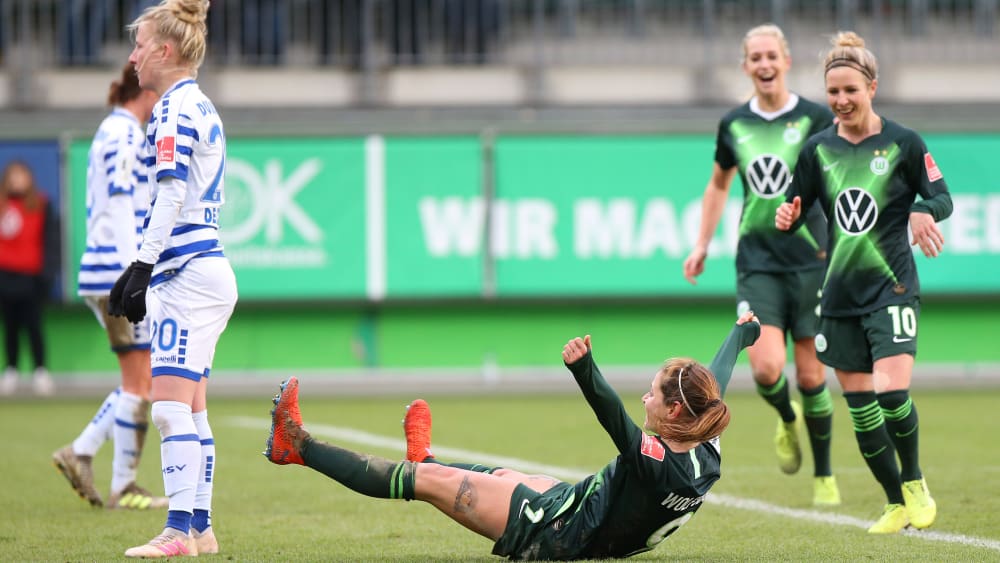 Anna Blässe jubelt am Boden