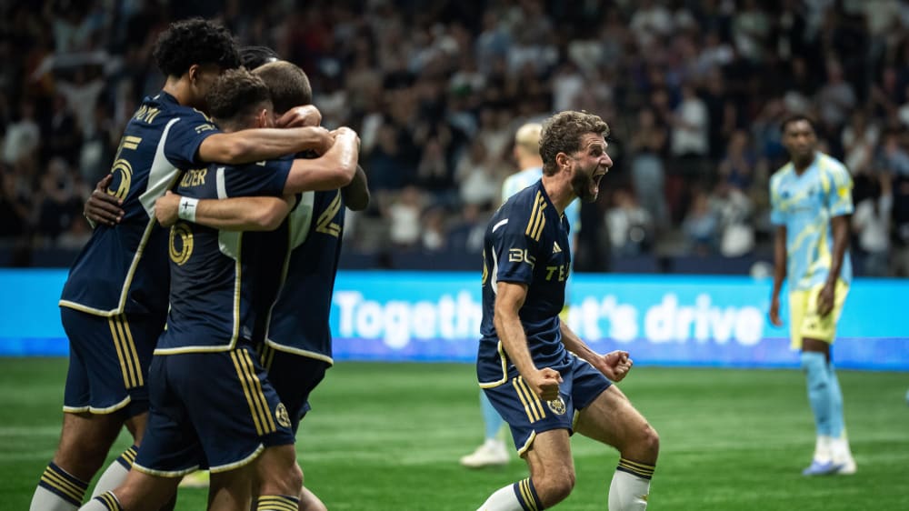 Sieben Tore gegen Philadelphia: Die Vancouver Whitecaps feiern mit Thomas Müller.