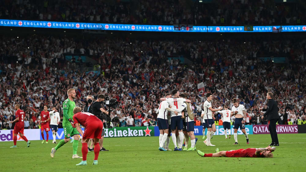 Wembley bebt: Die englische Nationalmannschaft feiert den Einzug ins Finale.