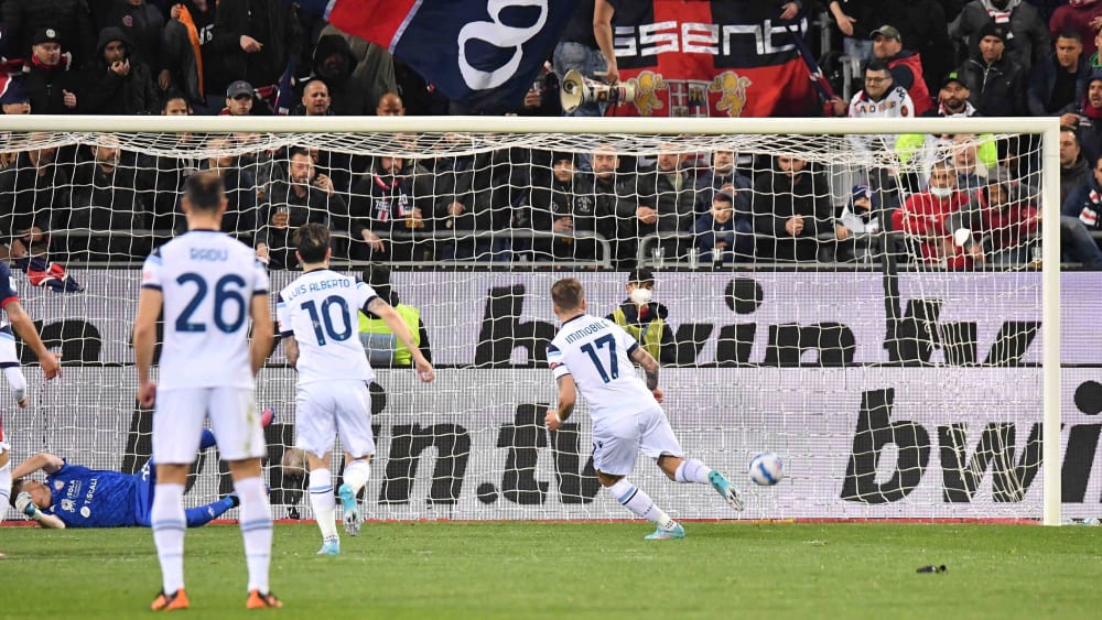 Ciro Immobile markierte einen Treffer für Lazio beim 3:0 in Cagliari.