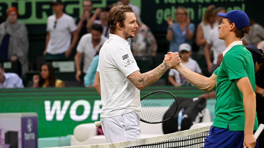 Alexander Bublik Bezang Jannik Sünder in Halle.