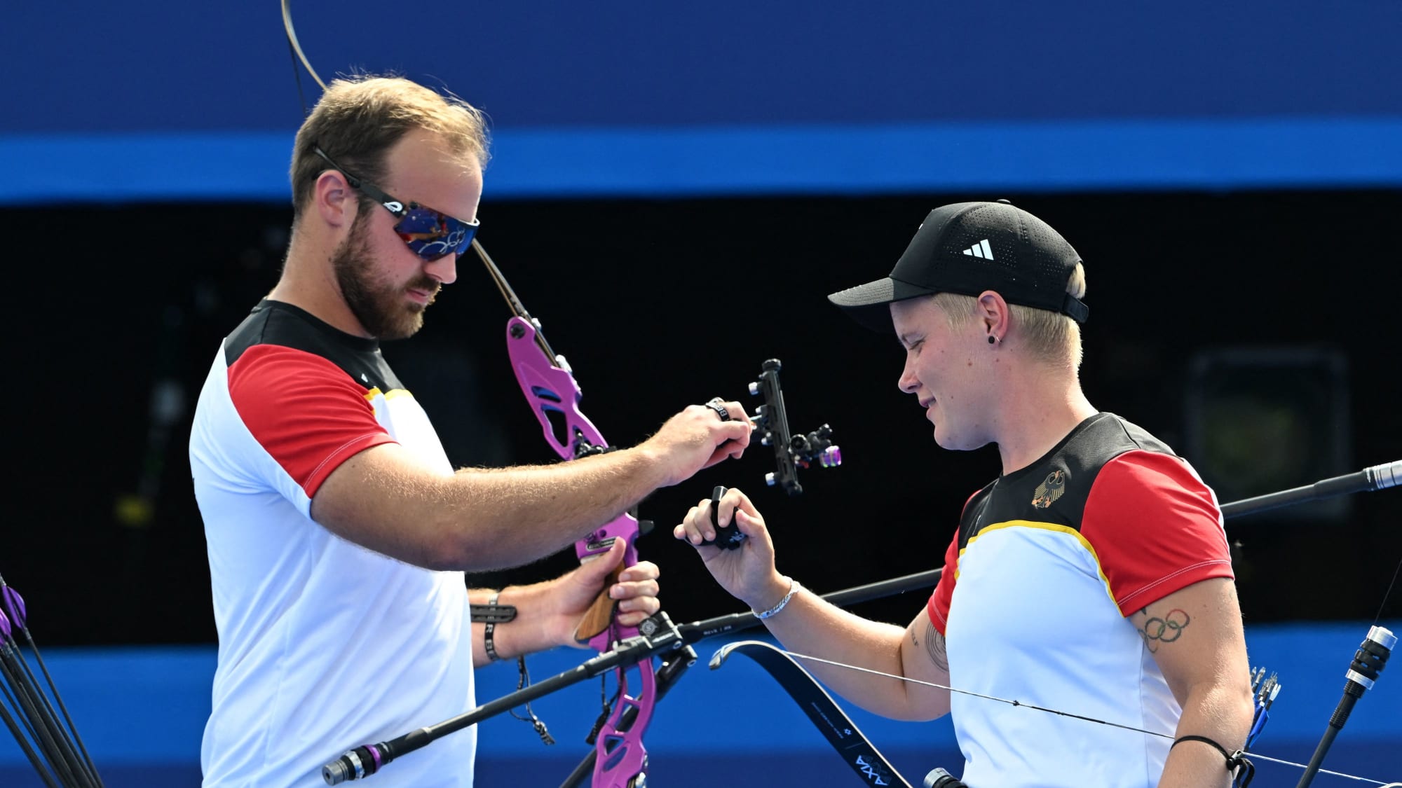 Bogenschießen, Mixed: Florian Unruh und Michelle Kroppen (re.).