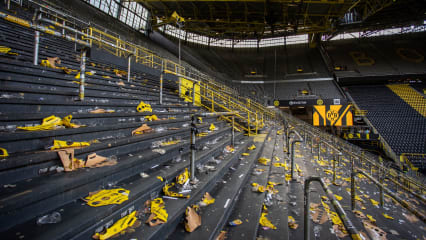 Der Signal Iduna Park in Dortmund nach dem Heimspiel gegen Kiel.