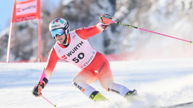 Fadri Janutin hat beim Europacup Riesenslalom von Turnau Grund zum Jubeln.