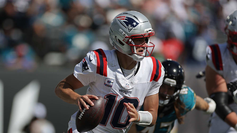 Drake Maye und die New England Patriots stehen bereits früh unter Druck