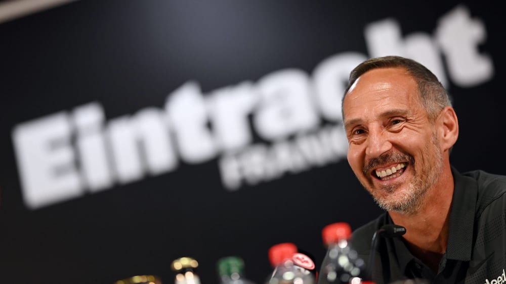 Gute Laune vor dem letzten Spieltag: Adi Hütter am Freitag in Frankfurt.