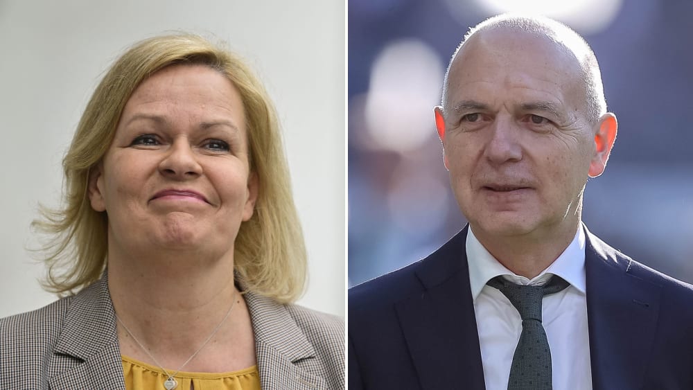 Voyage au Qatar avant la Coupe du monde : la ministre fédérale de l'Intérieur Nancy Wieser et le président de l'Association allemande de football Bernd Neuendorf.