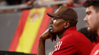 16.09.2022, BMW Park, Magenta Cup, FC Bayern Basketball vs Bologna, Basketball Sport, im Bild: Neuzugang Serge Ibaka (FCB Basket) *** 16 09 2022, BMW Park, Magenta Sport Cup, FC Bayern Basketball vs Bologna, Basketball Sport, in the picture newcomer Serge Ibaka FCB Basket