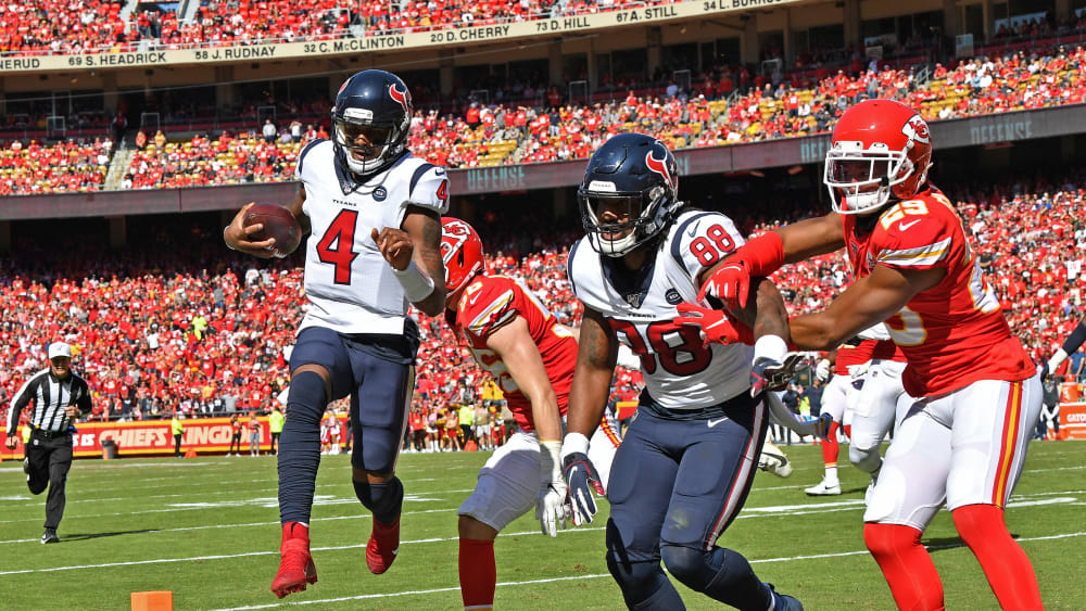 Lief zweimal selbst in die Endzone: Texans-Quarterback: Deshaun Watson (#4).