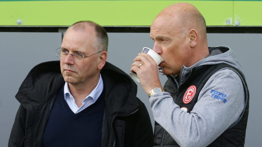 Thomas R&#246;ttgermann, hier links mit Fortuna-Cheftrainer Uwe R&#246;sler.