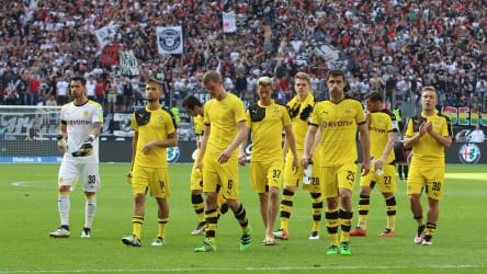 Lange Gesichter: Dortmund verlor mit 0:1 in Frankfurt.