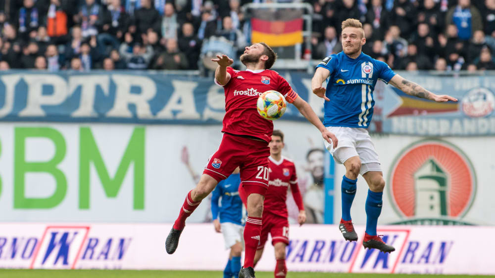Trennten sich mit 1:1: Rostock und Unterhaching