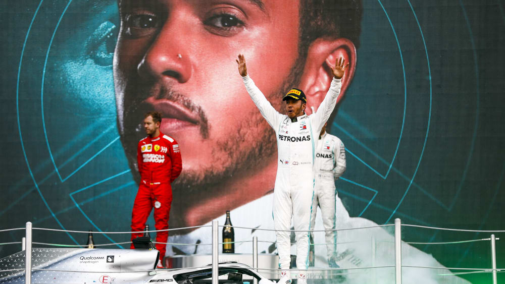 Nur Zweiter: Lewis Hamilton und Mercedes sind eine Nummer zu groß für Sebastian Vettel und Ferrari.