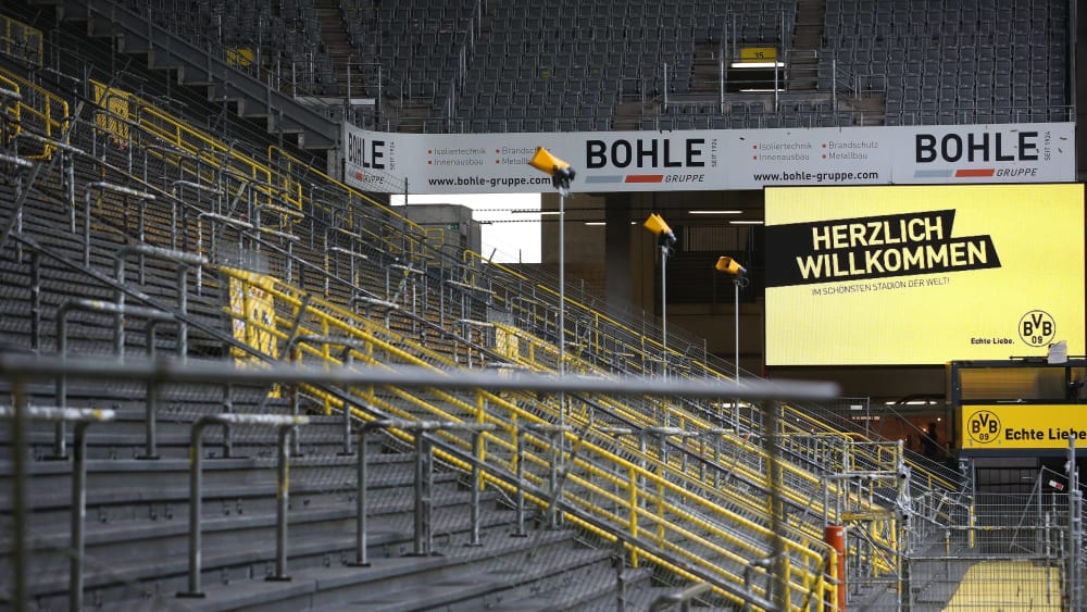 Leere R&#228;nge im Dortmunder Stadion - auch am Samstag im Derby gegen Schalke?
