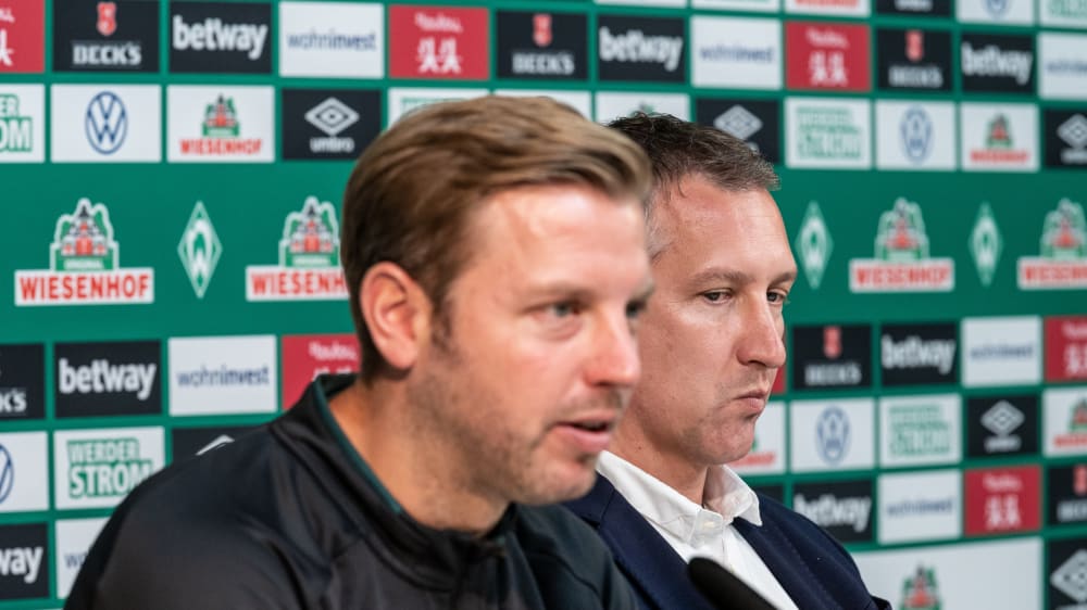 Florian Kohfeldt und Frank Baumann (r.)