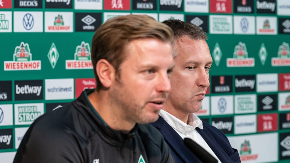 Florian Kohfeldt und Frank Baumann (r.)