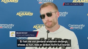 Sean McVay, Head Coach der Los Angeles Rams, gibt ein Update zum möglichen NFL-Comeback von Defensive Tackle Aaron Donald