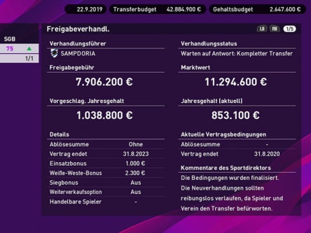 Geht es um Transfers, kommt die Textflut. Und das ist nur das erste von fünf Fenstern