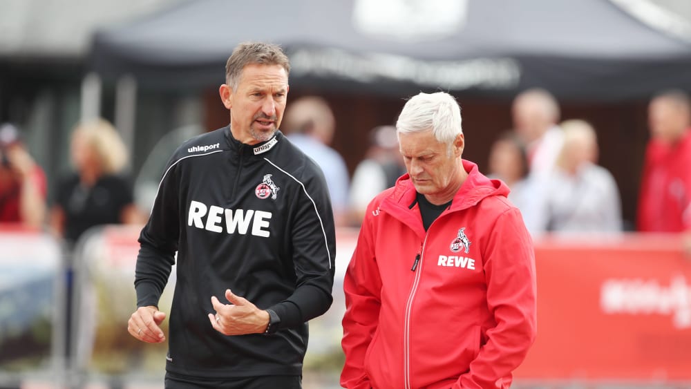 Wie geht es mit dem Duo des 1. FC Köln weiter? Trainer Achim Beierlorzer (li.) und Noch-Geschäftsführer Sport Armin Veh.