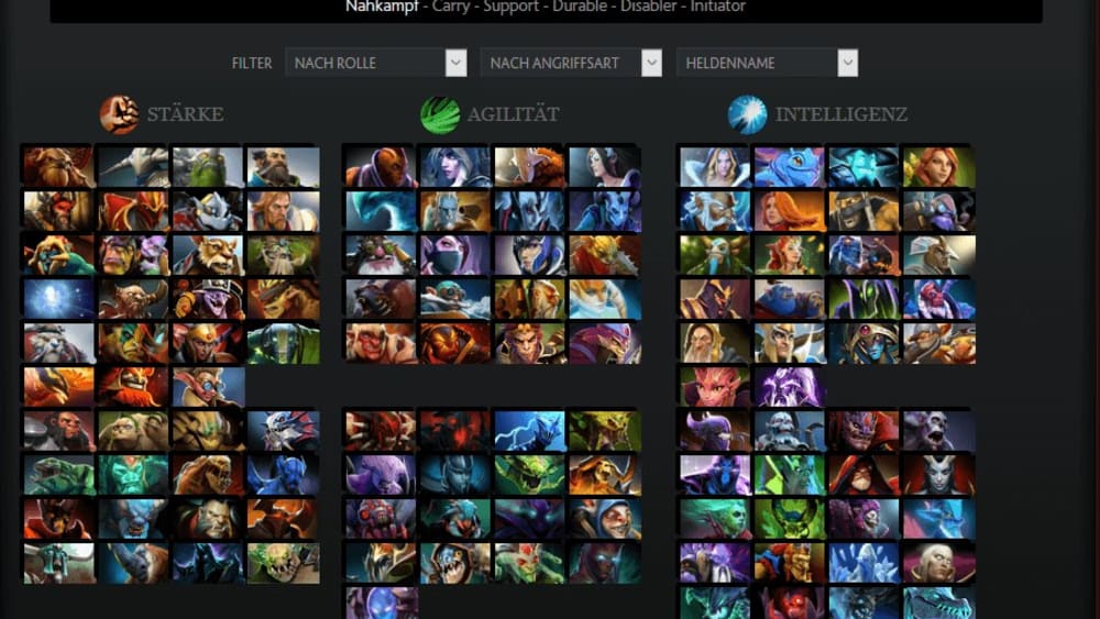 Helden-Overview von Dota 2