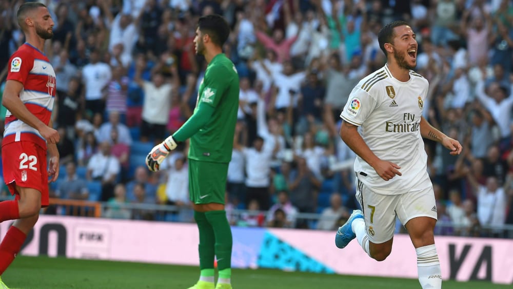 Premiere: Eden Hazard traf erstmals für Real Madrid.