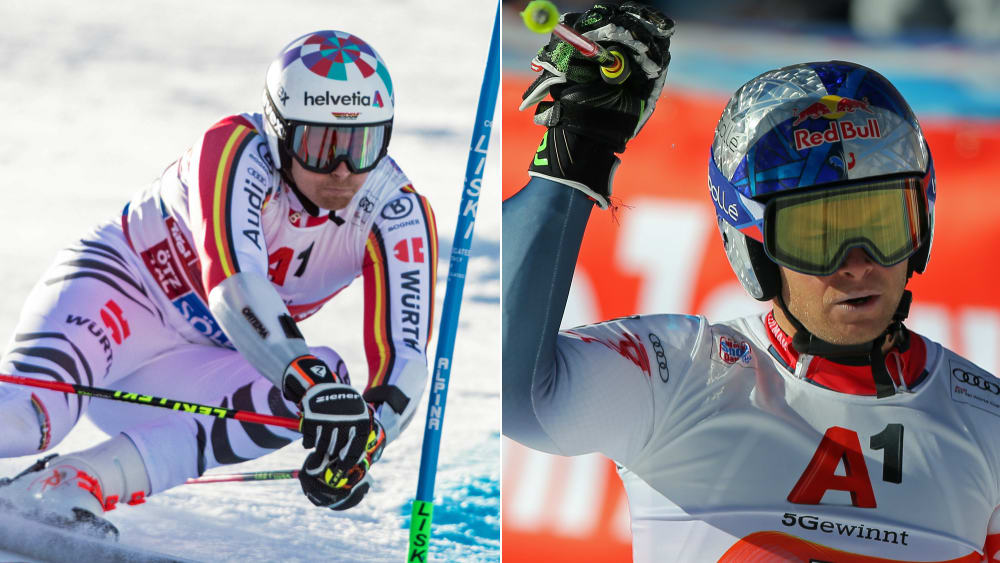 Stefan Luitz (li.) fiel in Sölden auf Platz 16 zurück, der Franzose Alexis Pinturault siegte.