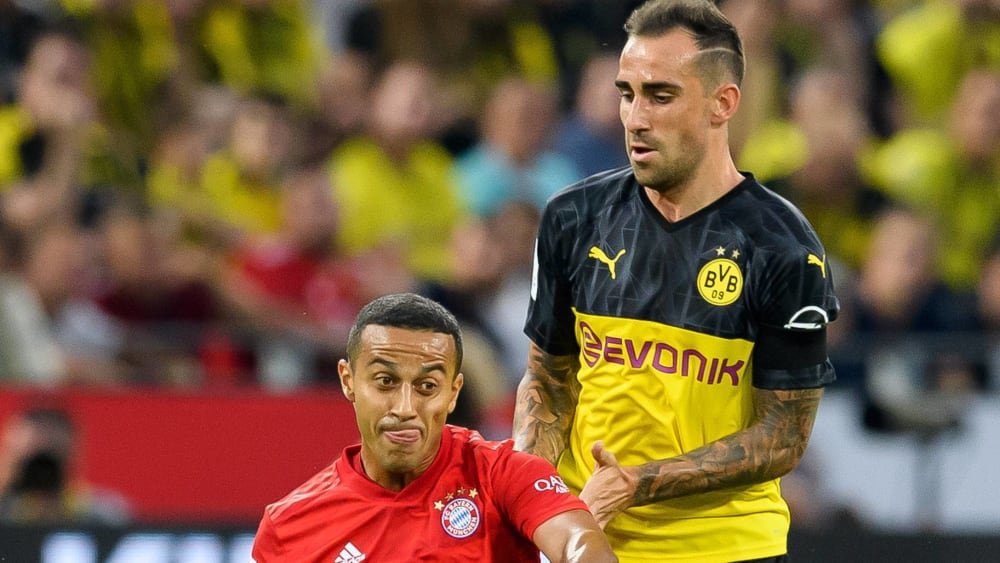 Beide zurück im Aufgebot: Thiago (li.) und Paco Alcacer hier im Mannschaftsduell im Supercup.