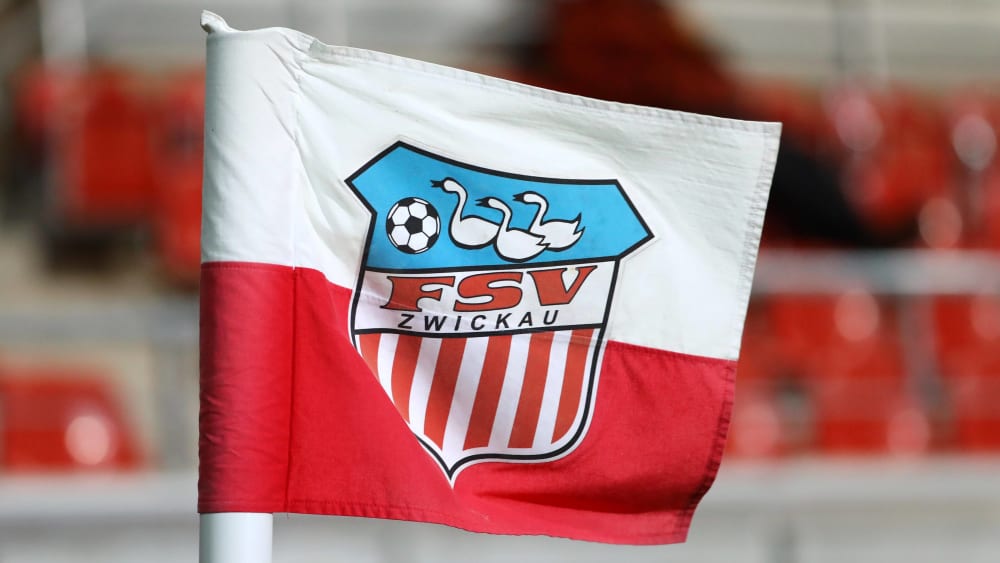 Eine Eckfahne des FSV Zwickau.