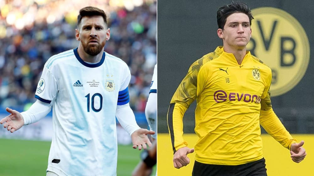 Lionel Messi und Leonardo Balerdi