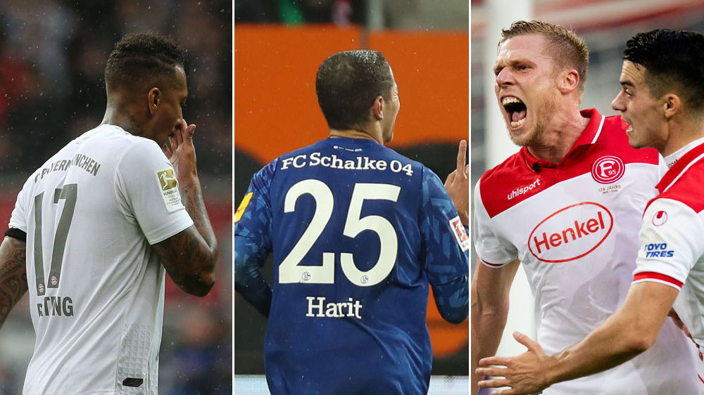 Protagonisten des 10. Spieltags: Jerome Boateng, Amine Harit, Rouwen Hennings und Erik Thommy (v.l.).