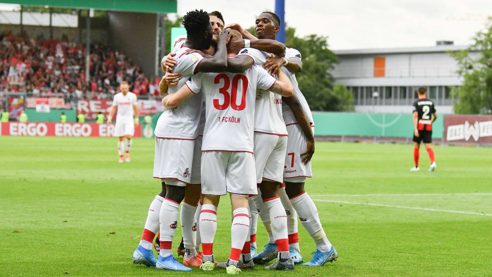 Im Elfmeterschießen erfolgreich: Köln rettete sich in Wiesbaden denkbar knapp ins Ziel.