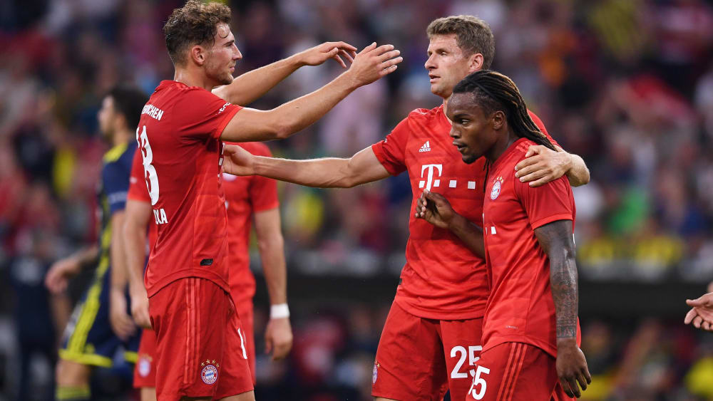 Leon Goretzka, Thomas Müller, Renato Sanches (v.li.)