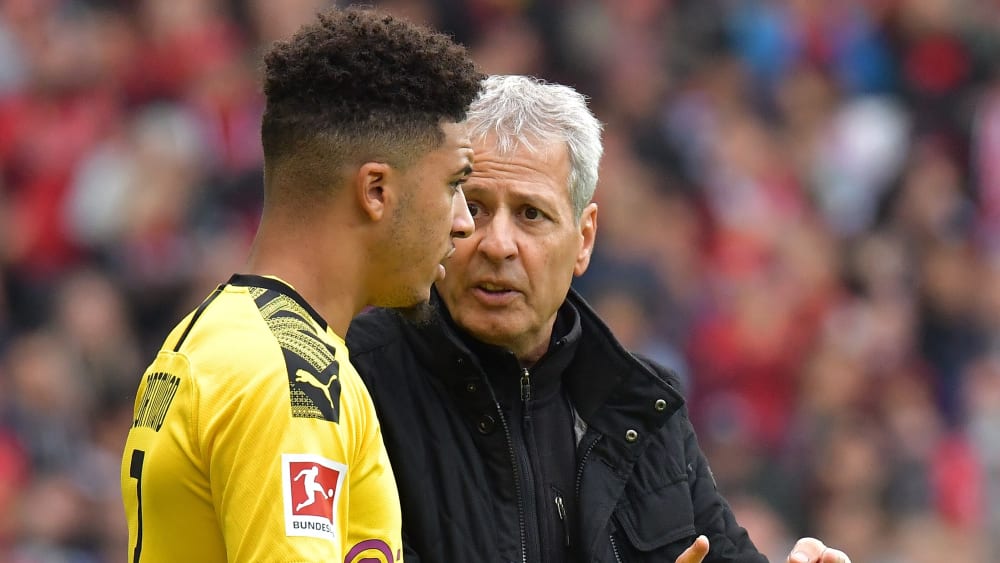 Jadon Sancho und BVB-Trainer Lucien Favre