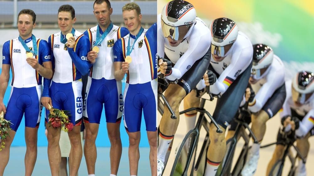Der Gold-Vierer von 2000 (l.). und der aktuelle Vierer.