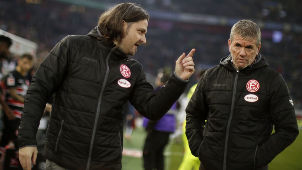 Trainer Friedhelm Funkel und Sport-Vorstand Lutz Pfannenstiel