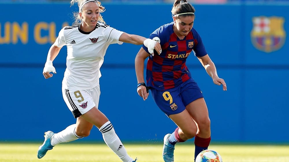 Einseitiges Duell: Auch Topspielerin Kosovare Asllani (li.) konnte die Pleite gegen Barça (mit Mariona Caldentei) nicht verhindern.