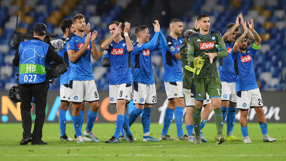 Die Napoli-Profis nach dem 1:1 gegen Salzburg