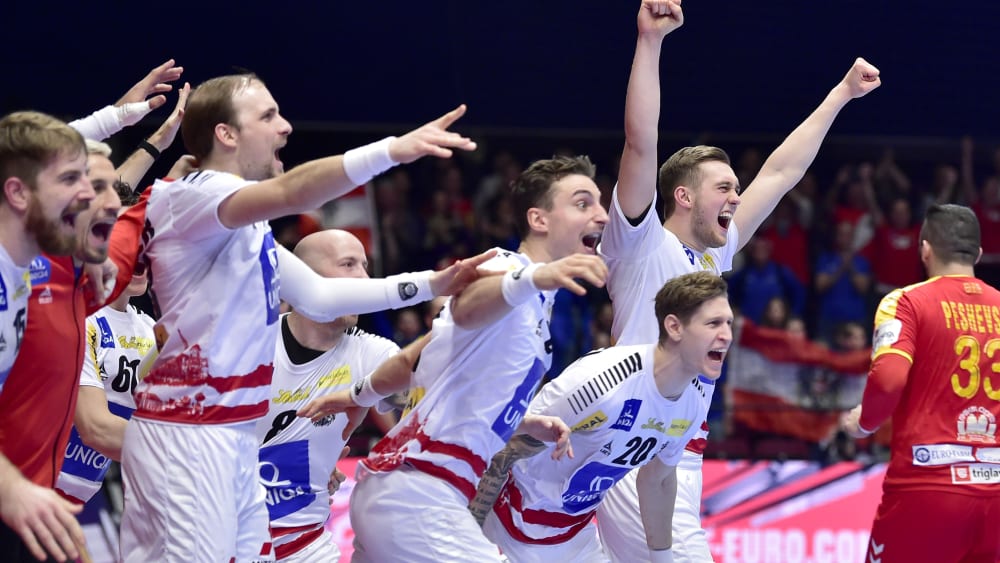 Österreichs Handballer jubeln